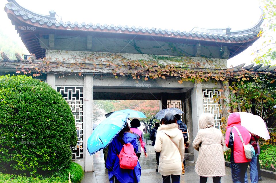 People and ancient gate