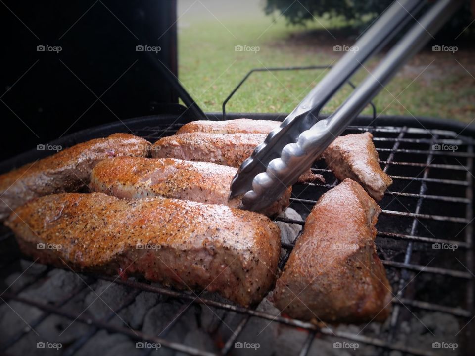 Turning Steaks