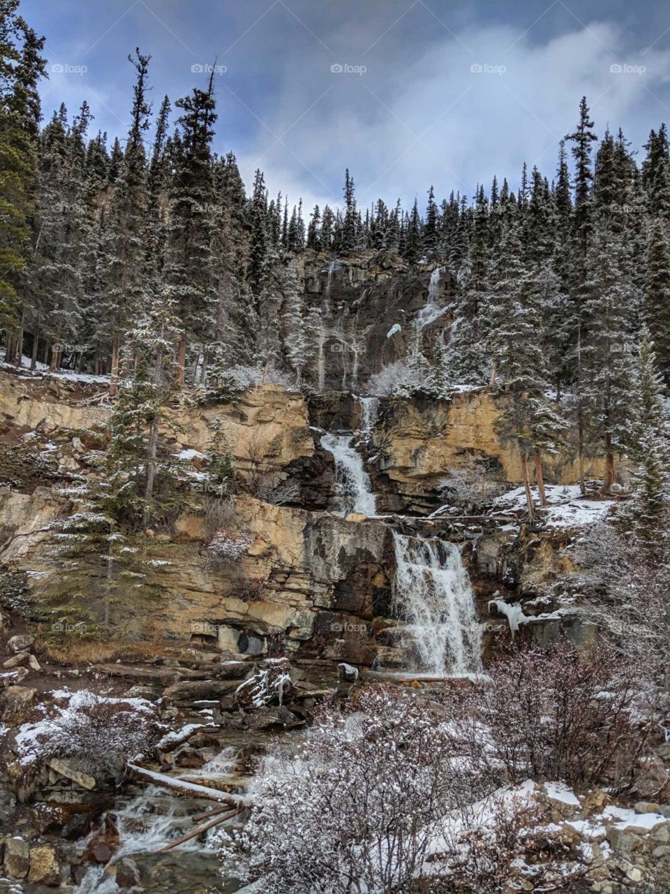 Winter Dusted Waterfalls