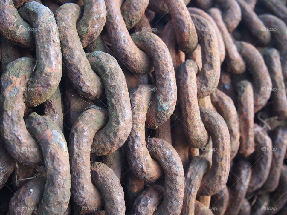 Close-up of old chains