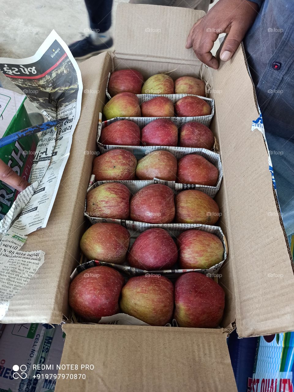 Delicious Apple filled boxes  for sale at Fruit Market Shopian in early  season of this year...