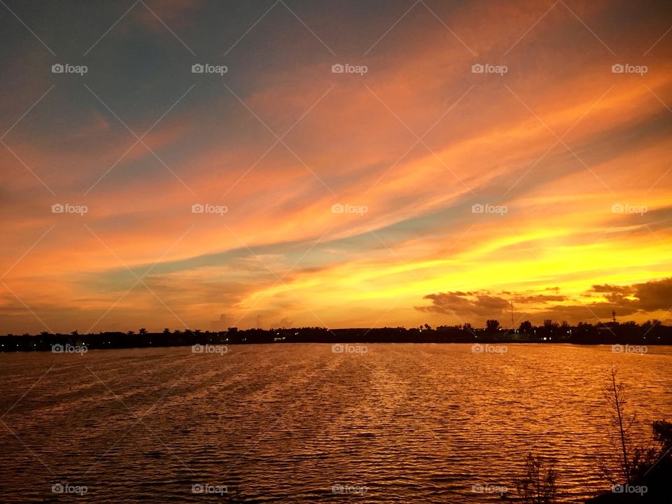 Sunset in Davie, FL after Hurricane Matthew. 