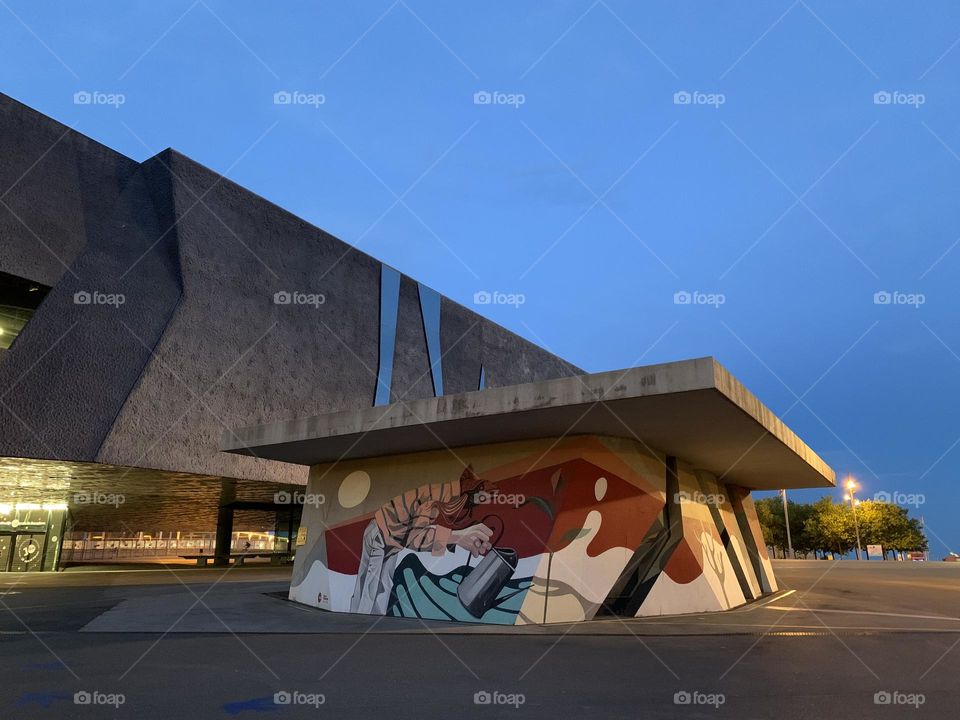 Graffitti, science museum in Barcelona, Spain 