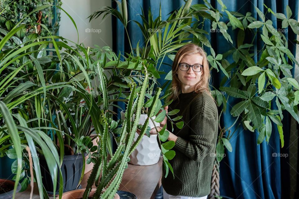 woman planting plants