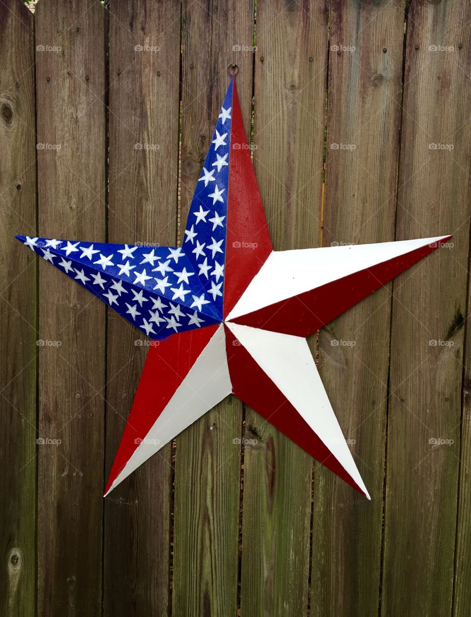 A  bright star of red, white , and blue 
