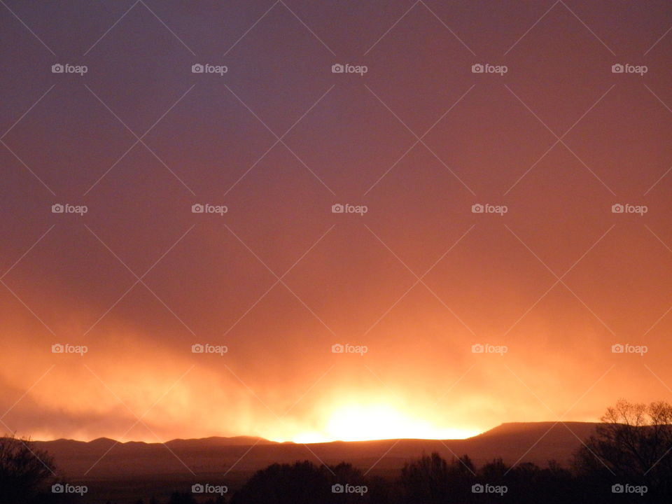 Wildfire lighting up the sky over Central Mountains, Rockland, ID, USA #5