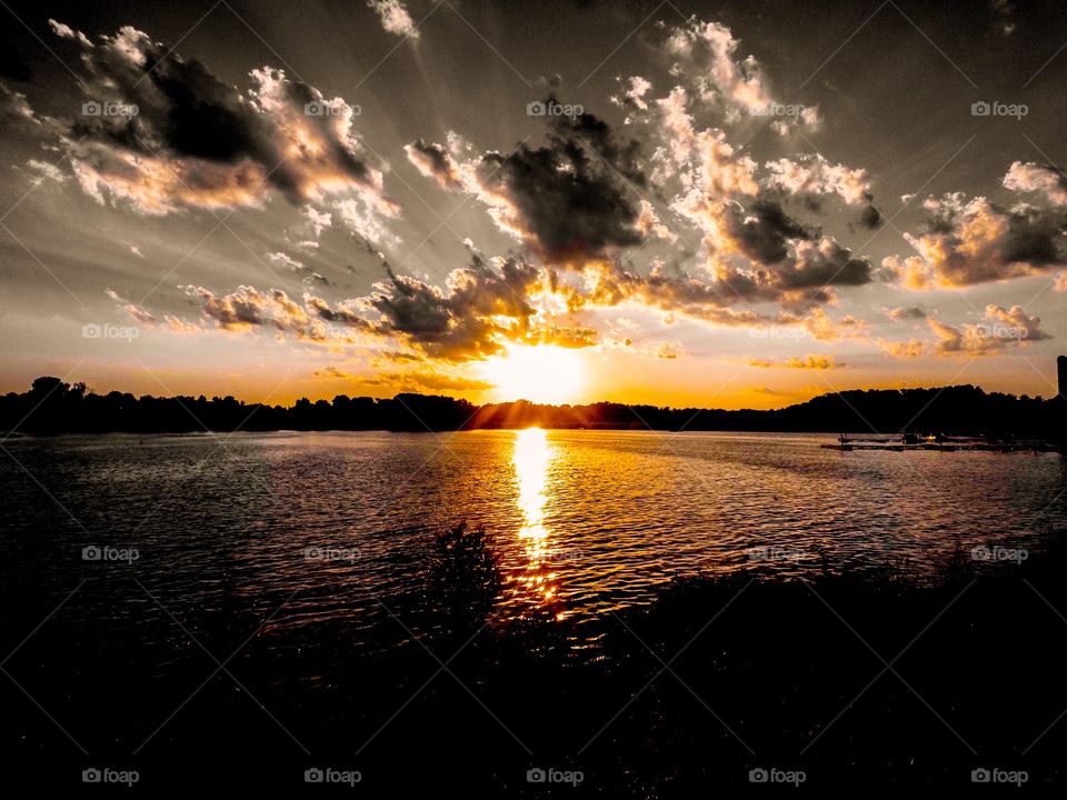 Cool Indiana lake sunset