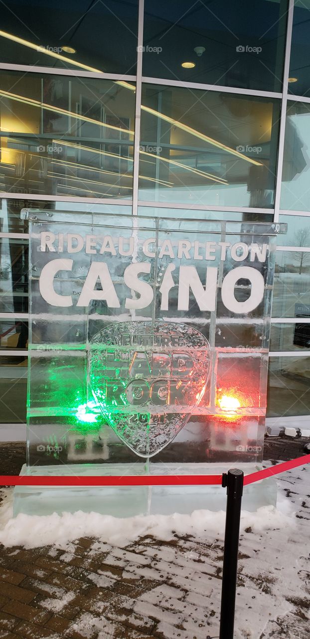 ice sculpture at the casino