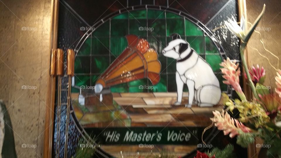 His Masters Voice, The RCA dog in stained glass, I just liked it