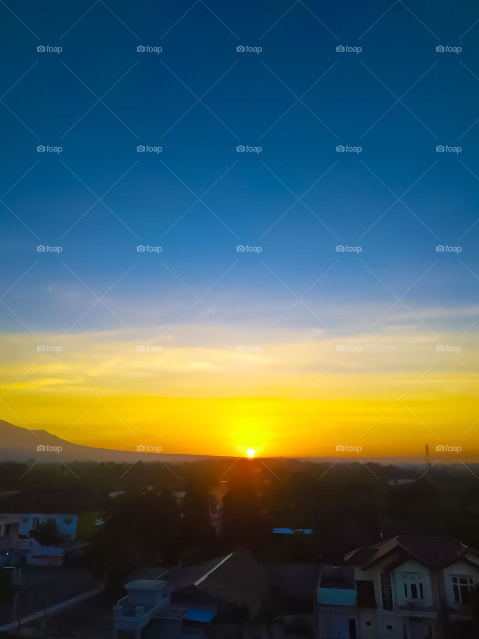 The view of the morning sunrise in early January 2021 in Kupang City, East Nusa Tenggara or NTT-Indonesia