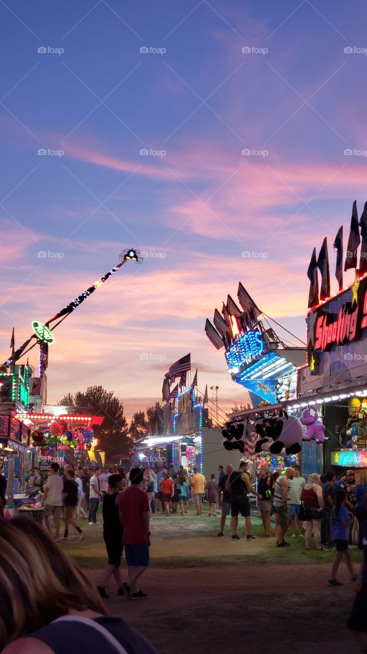 fair at sunset