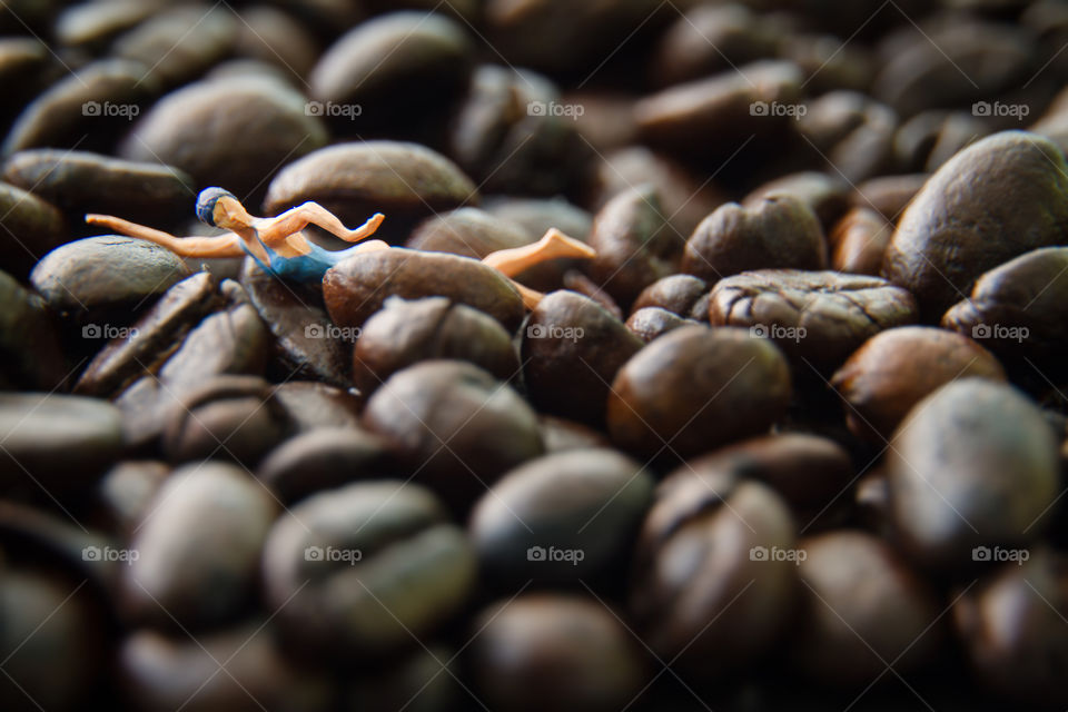 swimming coffeebeans