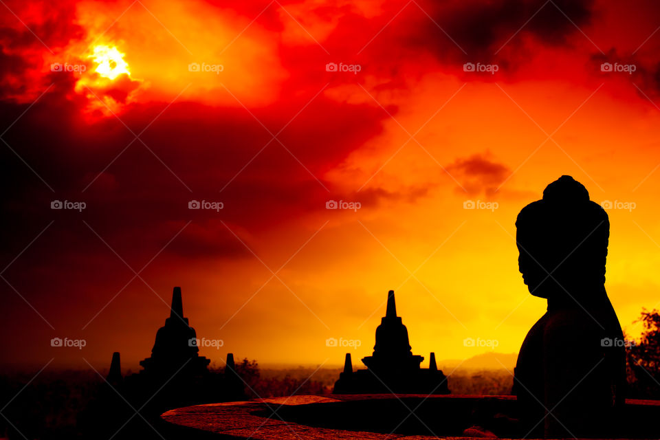 Sunset on the Borobudur Temple