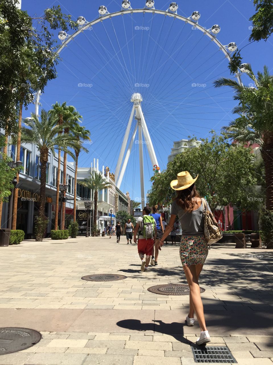 Woman walks in Las vegas 