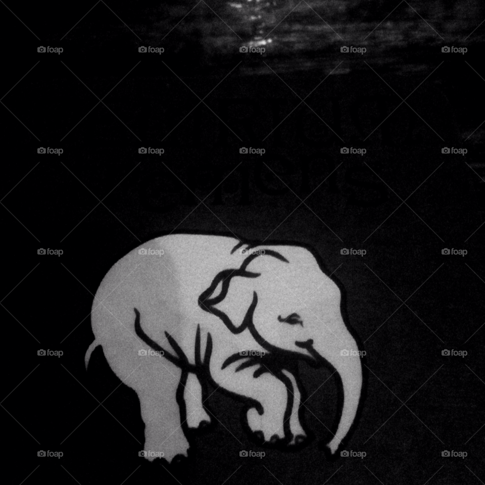 elephant logo coaster black and whit by MeanKidneyDan