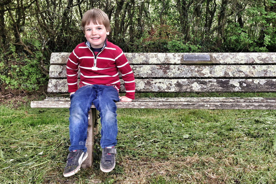 Boy on a bench