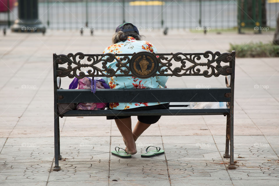 Old woman in the park