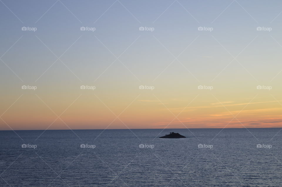 Small island on open sea