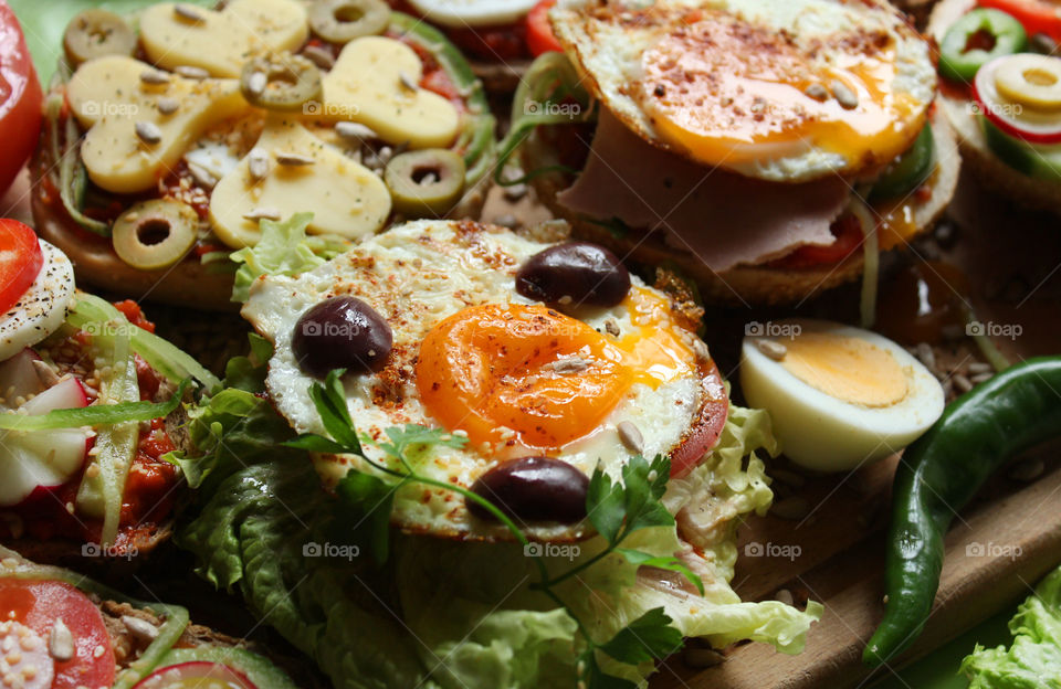 Beautiful decorated sandwiches