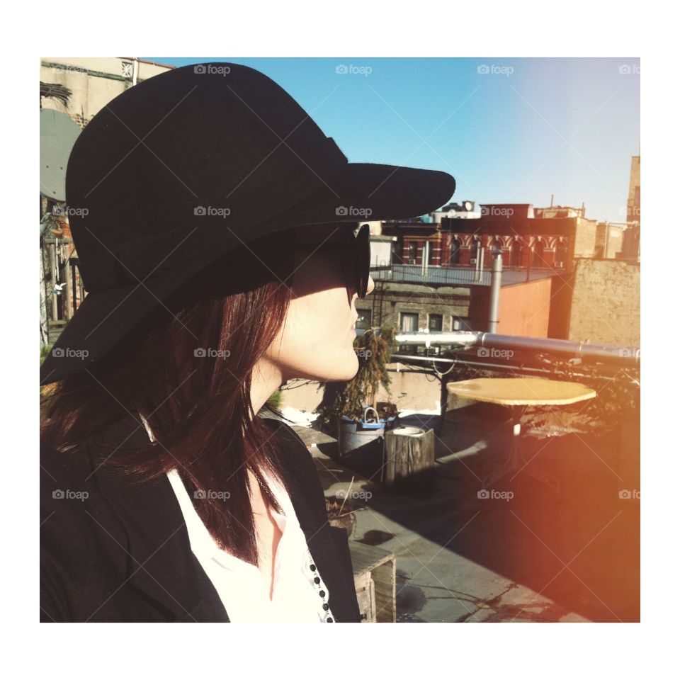 Rooftop City Girl. Rooftop city girl