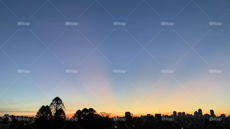 Sao Paulo, Brazil - April,2021: sunset view at skyline.