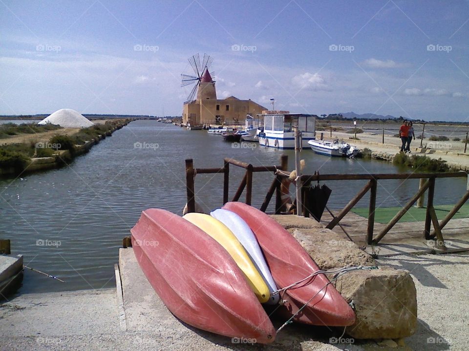 Boat and windmill 