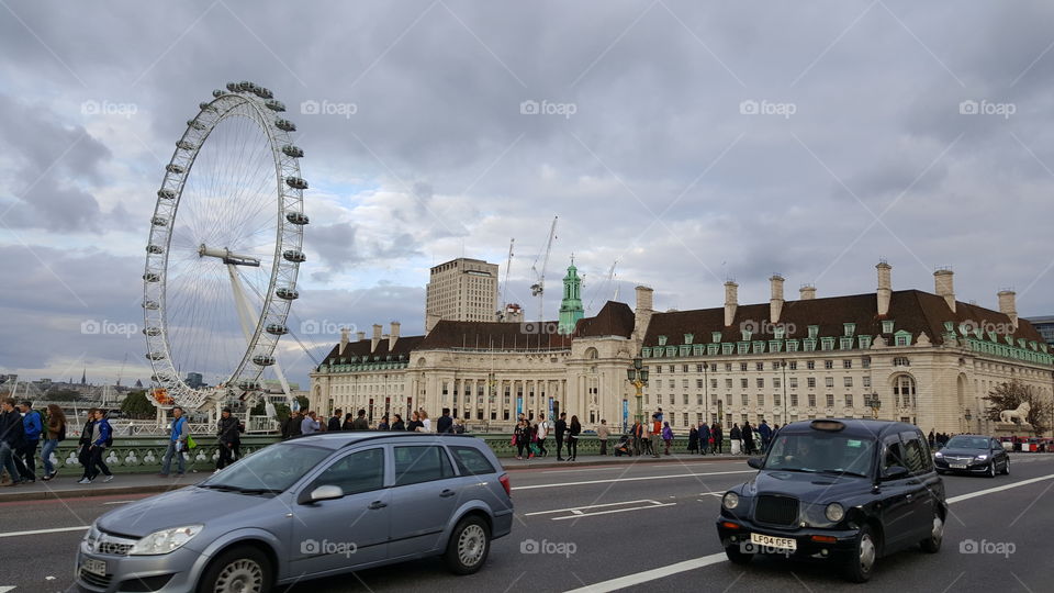 View of London Eye  from Westminster Bridge