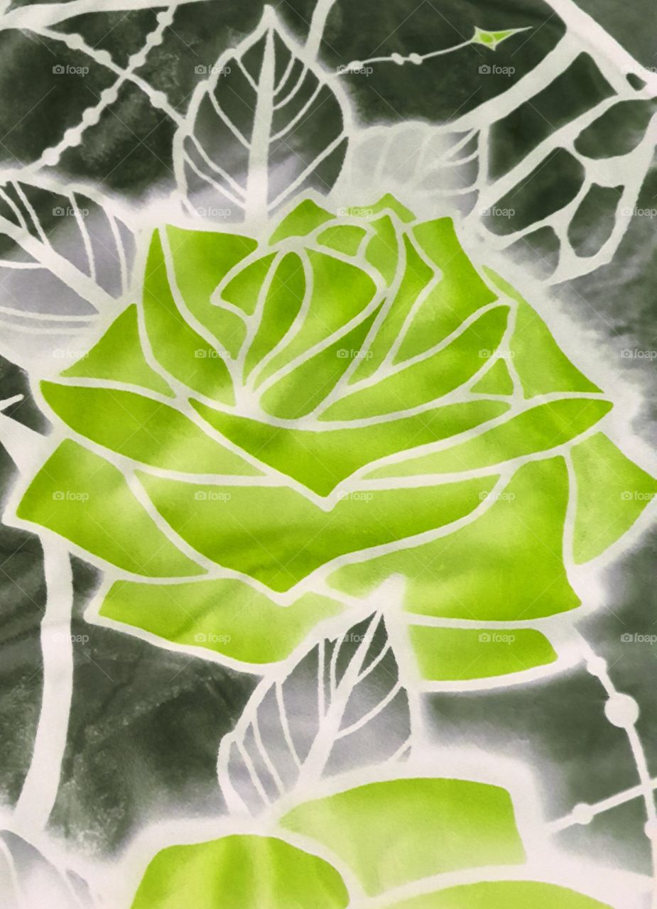 green rose art