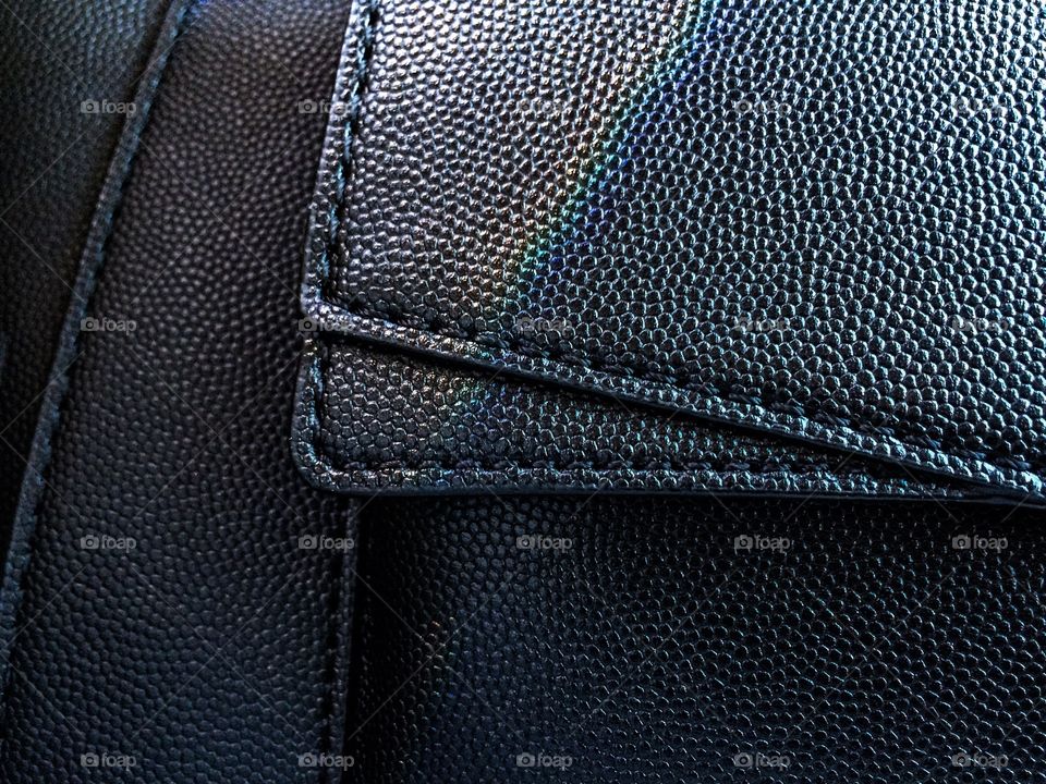 Rainbow on Black leather 