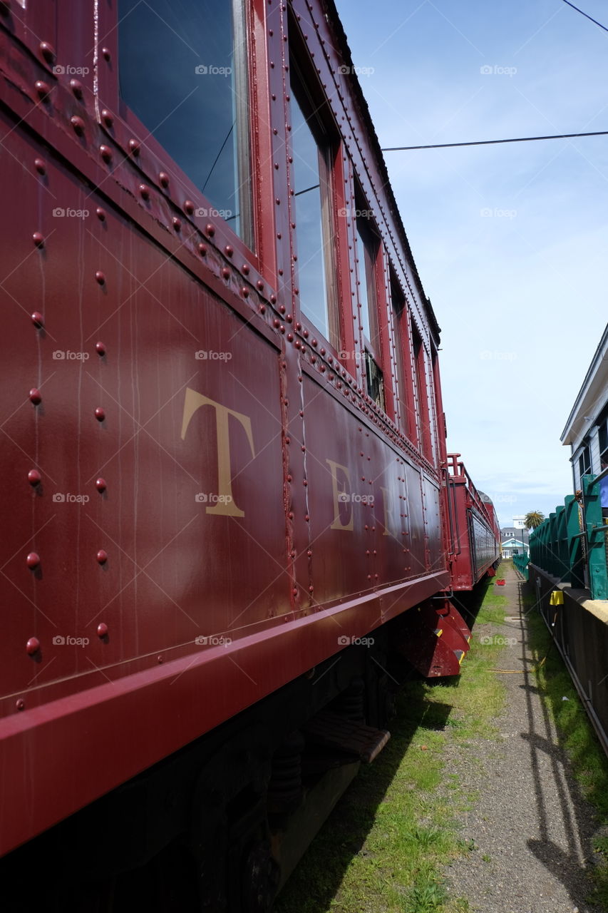 Trying to see the front end of the train before boarding.