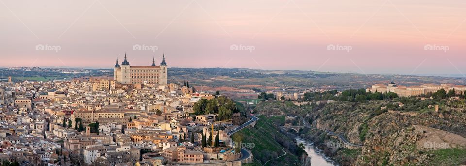 Panoramic view of Toledo city, Spain