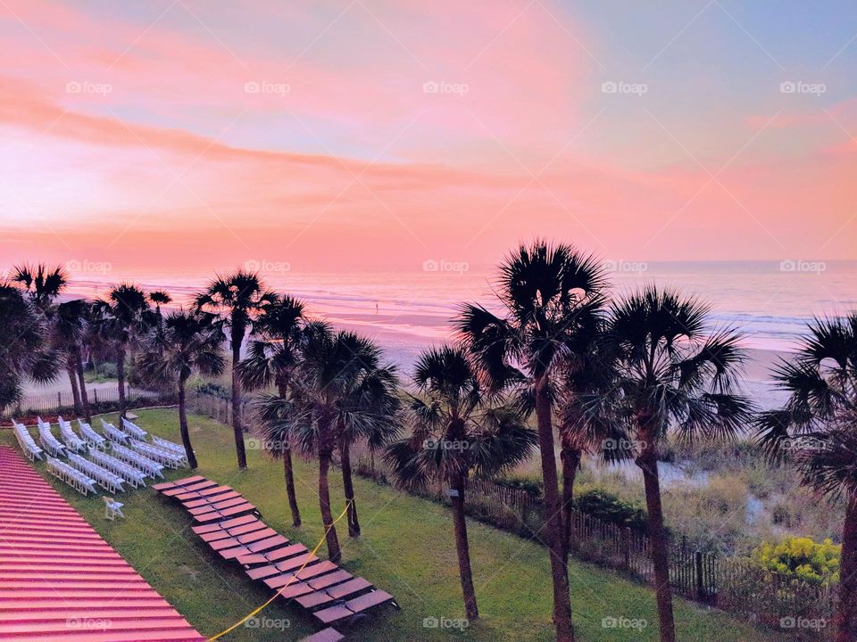 sunset on the ocean side