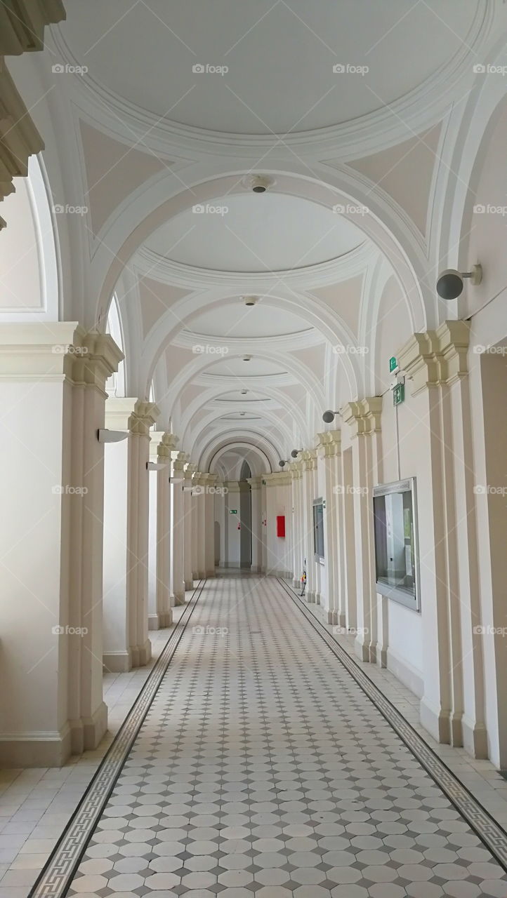 Architecture, No Person, Indoors, Hallway, Column