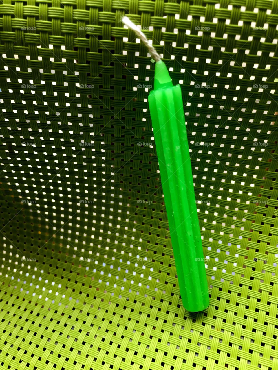 Close-up of green candle