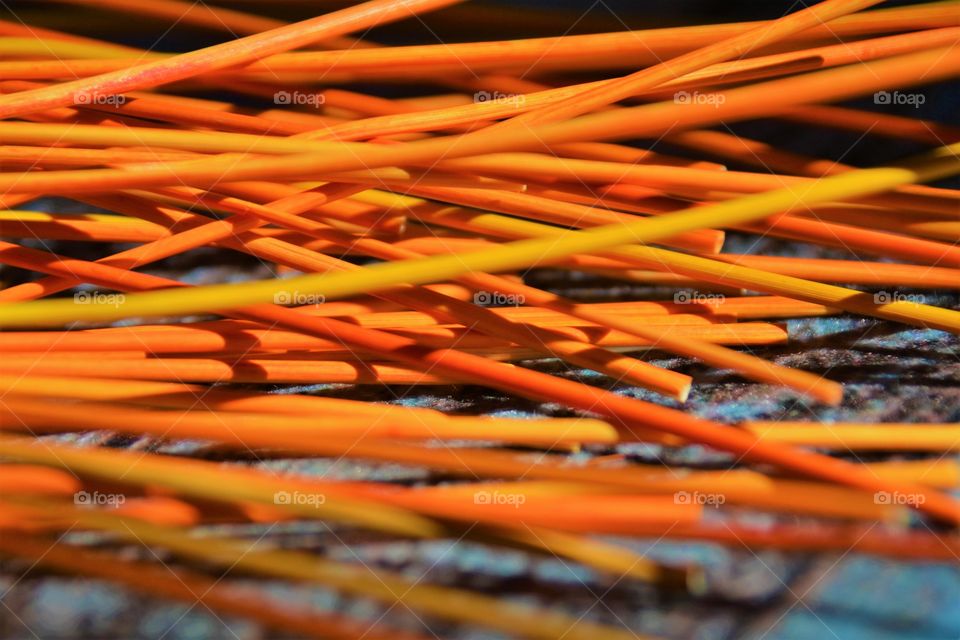 Close-up of fiber sticks