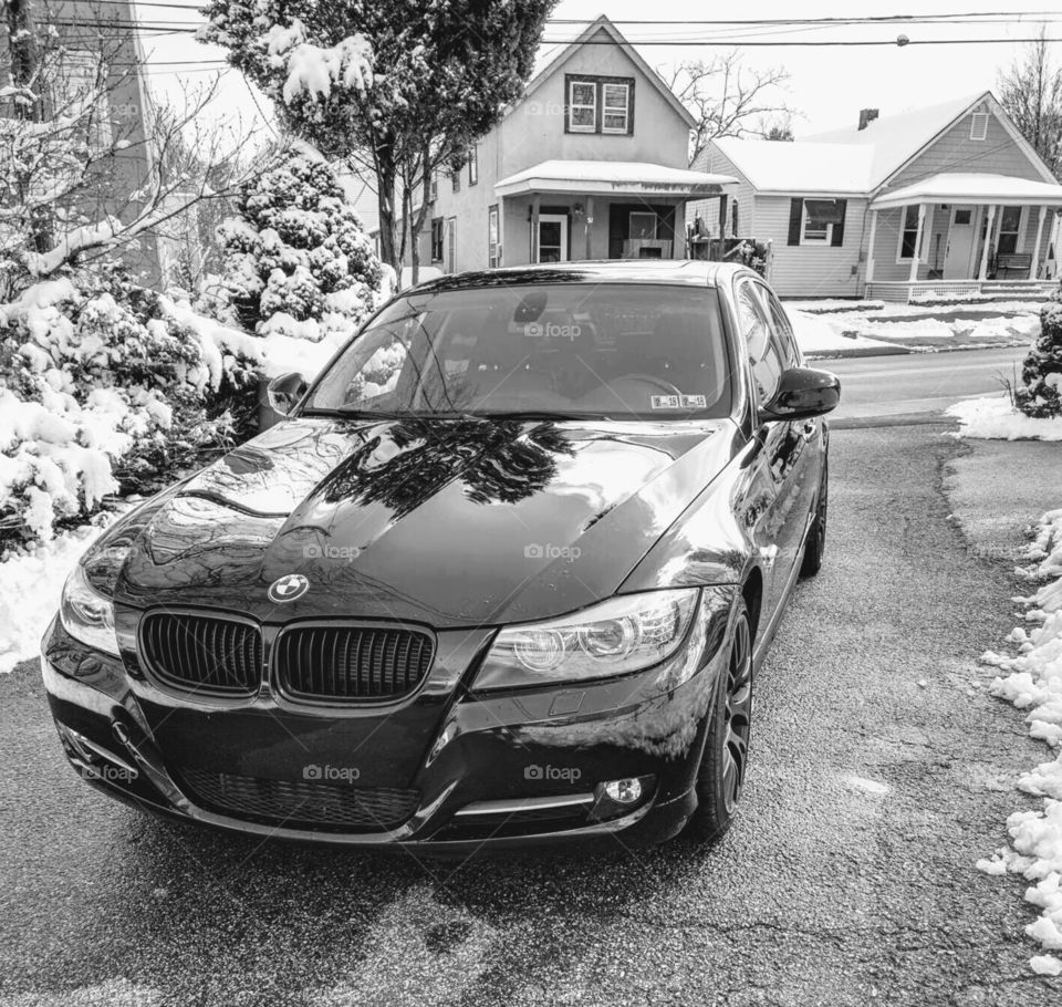 BMW car black & white
