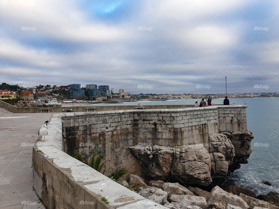 Blue and white sky, the pier