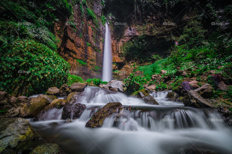 beauty of waterfall at indonesia