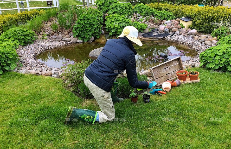 Mum in her garden