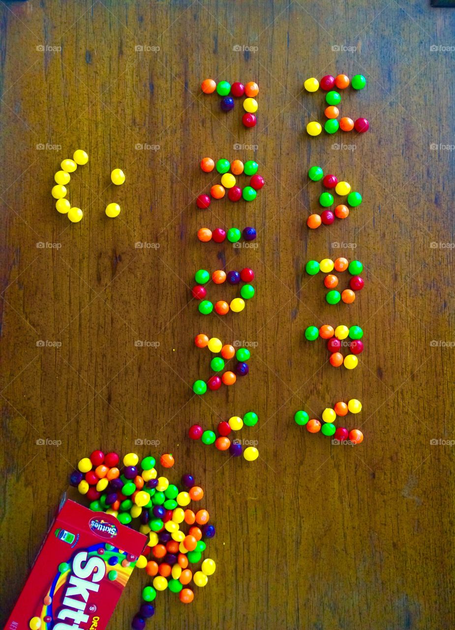 Happy Friday. Skittles design. 