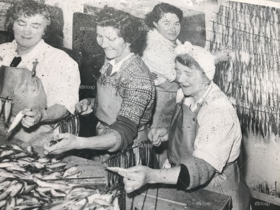 Women hard at work in days from the past.