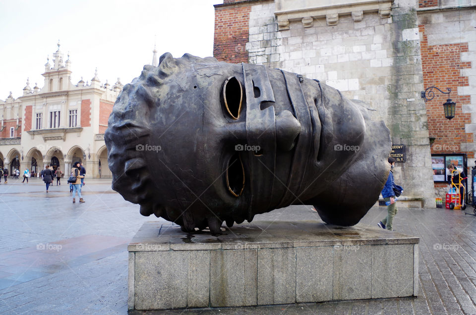 Sculpture in Kraków, Poland.