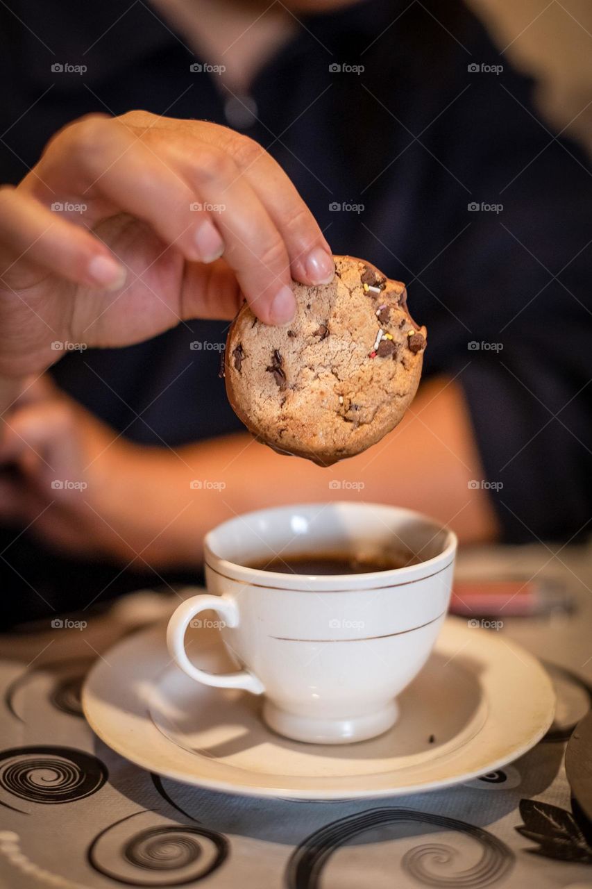 A droplet of a Coffee