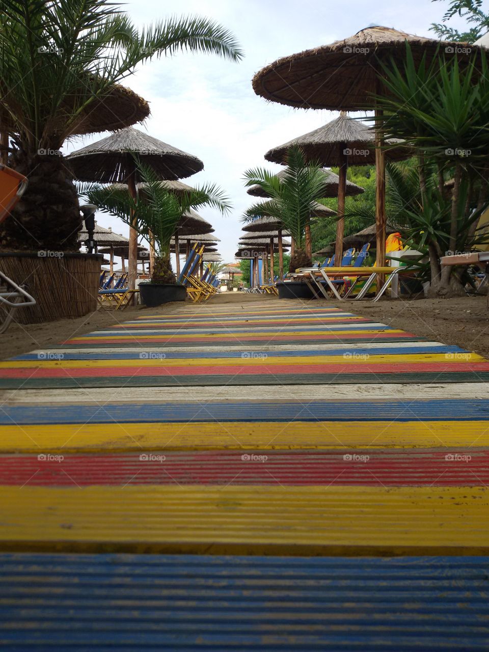 Beach path in various colors