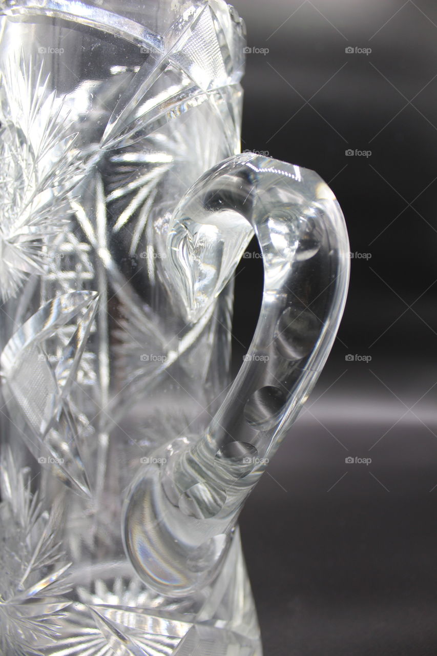 Handle of Early American Pattern Glass Champagne Pitcher