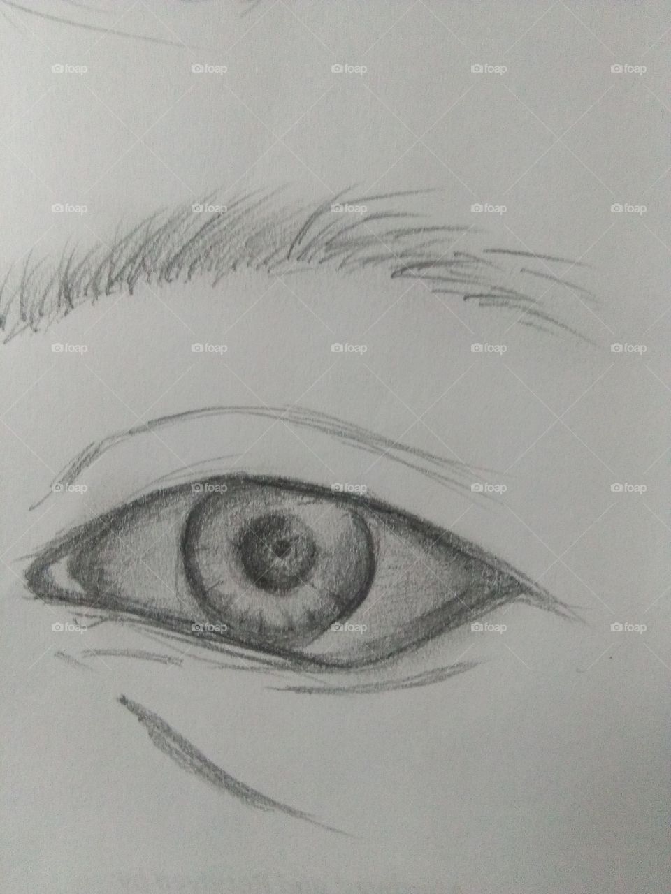 Practicing how to sketch an eye
