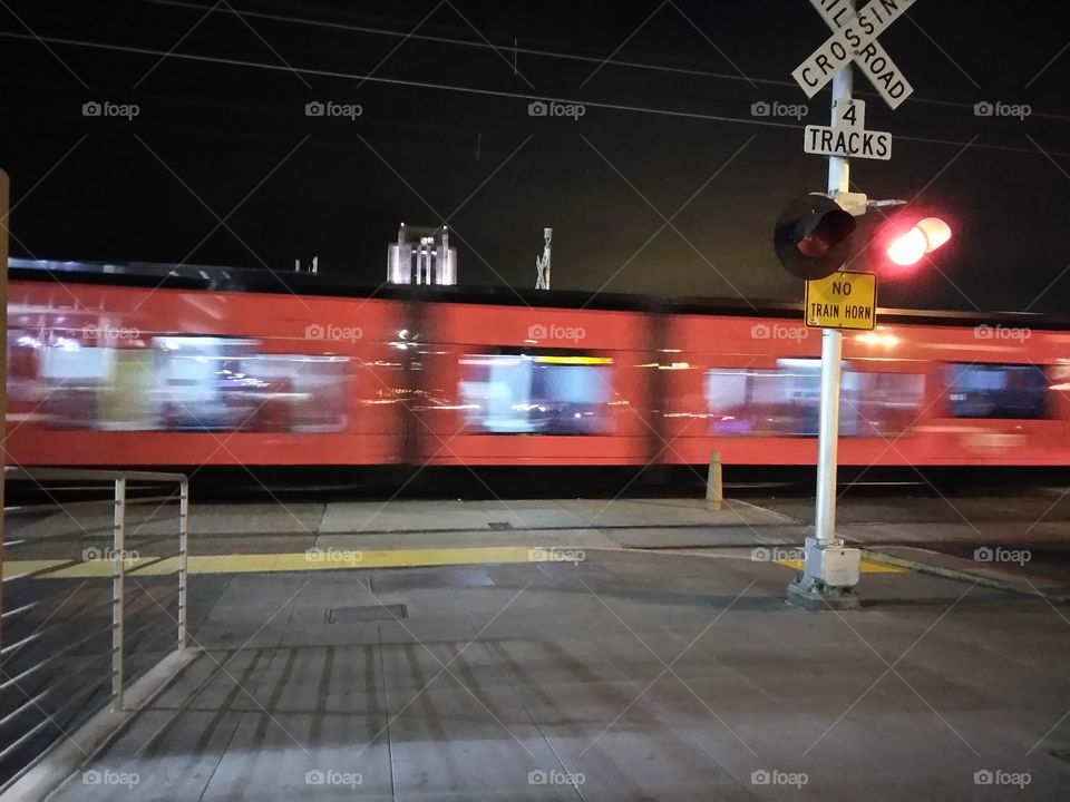 trolley going past