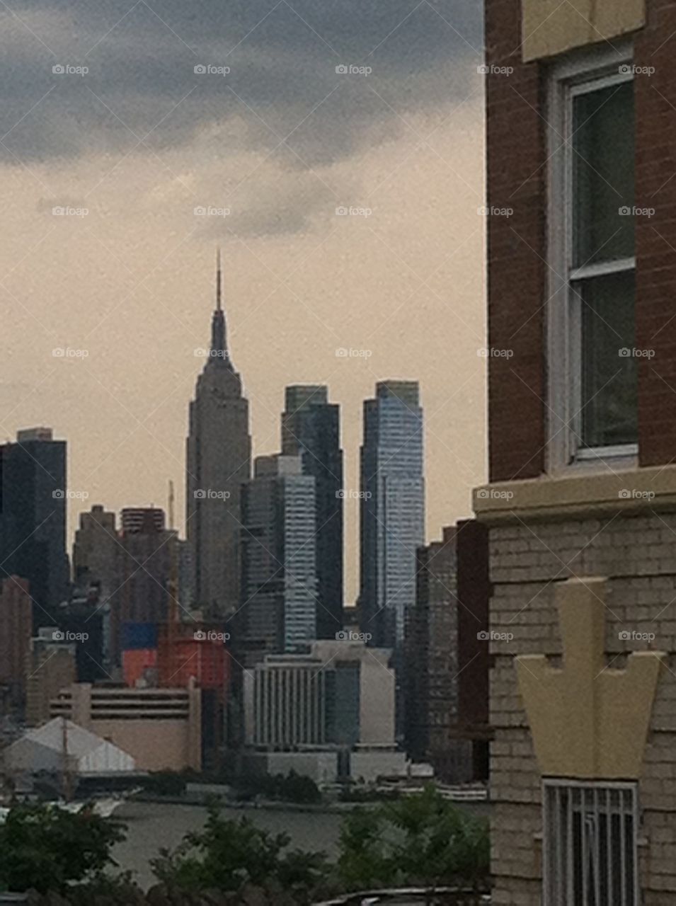 Dark sky New York building