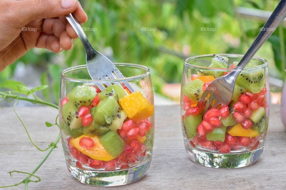 fruits in a glass
