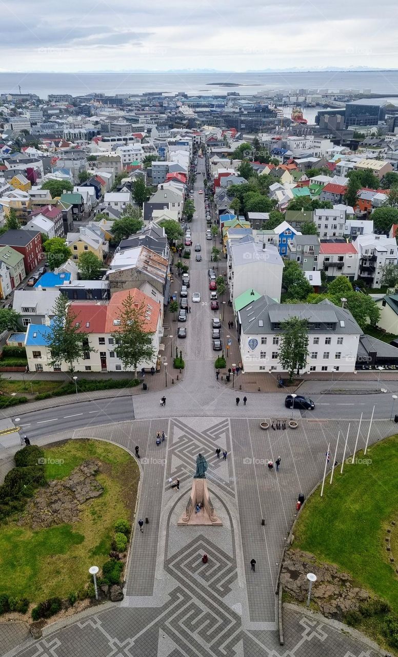 View of the city from the church tower